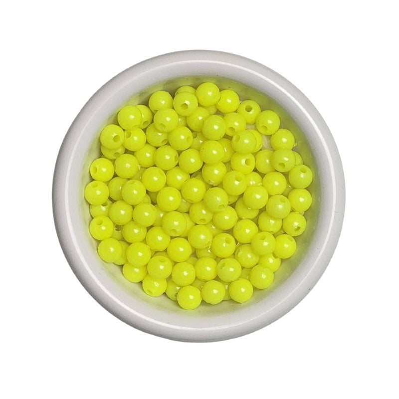 Plastic Round Beads - Chartreuse