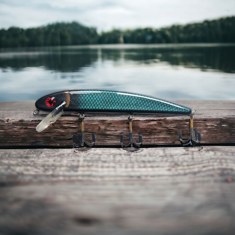 The Baby Jake - Musky Lure - 8" - Emerald Midnight Shiner