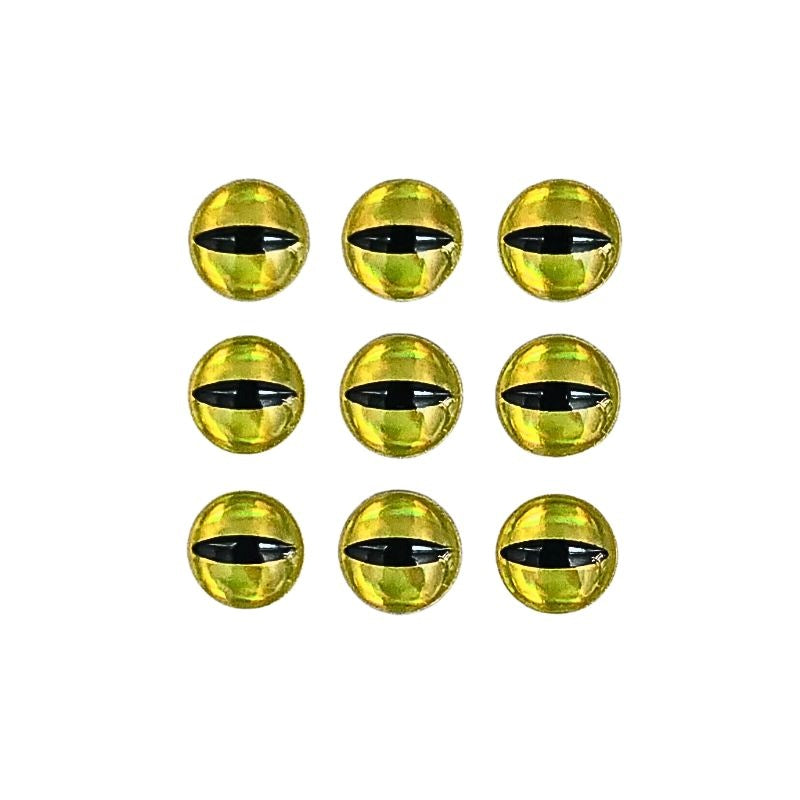 3D Adhesive Lure Eye - Holographic Gold Slit Pupil