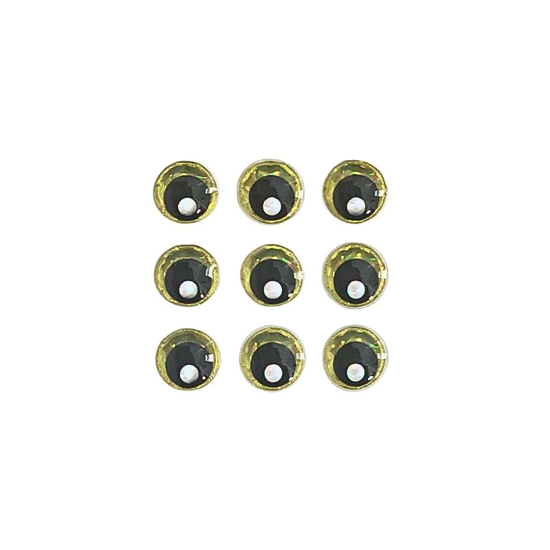 3D Adhesive Lure Eye - Holographic Gold with Silver Dot