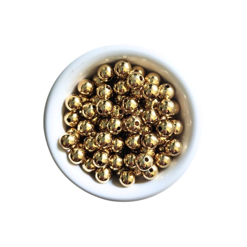 Solid Brass Bead - Polished Brass