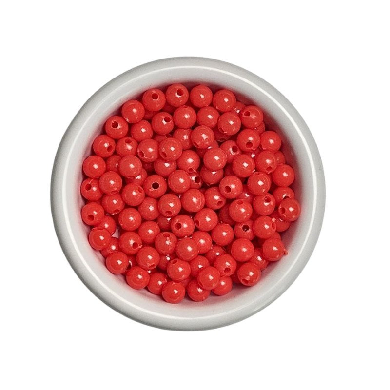 Plastic Round Beads - Salmon Pink