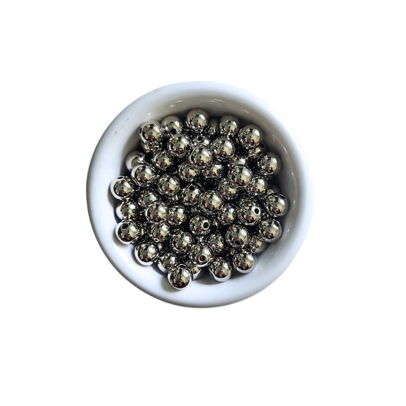 Solid Brass Bead - Nickel