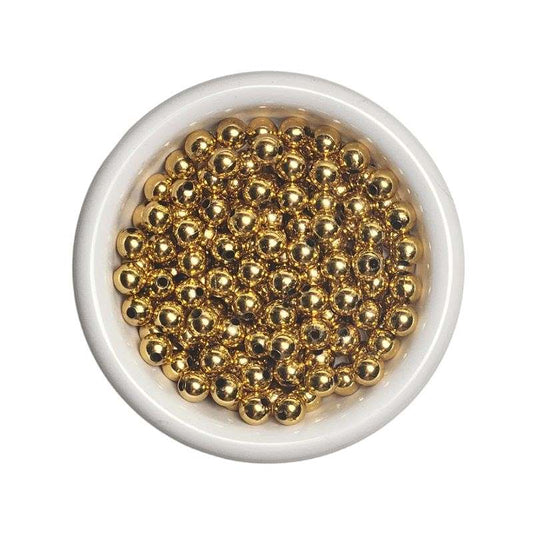 Plastic Round Beads - Gold