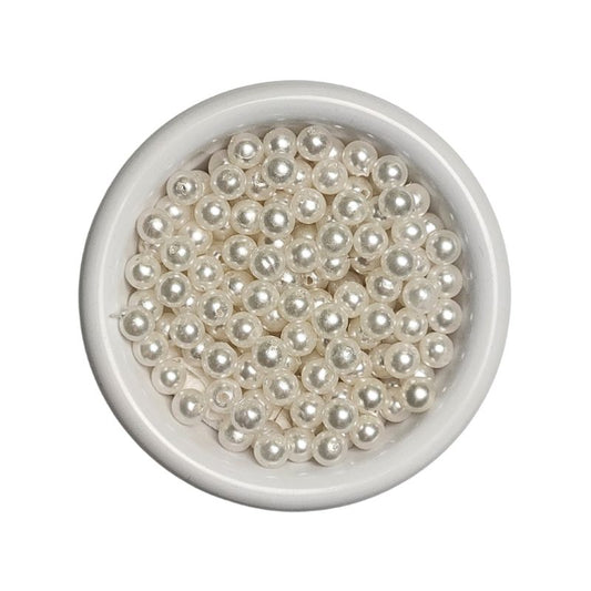 Plastic Round Beads - Pearl