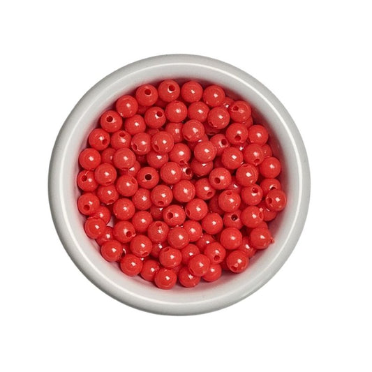 Plastic Round Beads - Salmon Pink