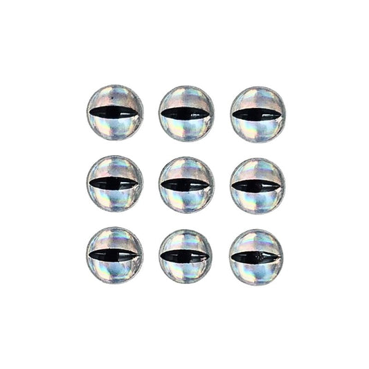 3D Adhesive Lure Eye - Holographic Silver Slit Pupil