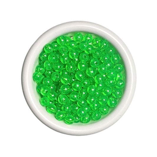 Plastic Round Beads - Transparent Green