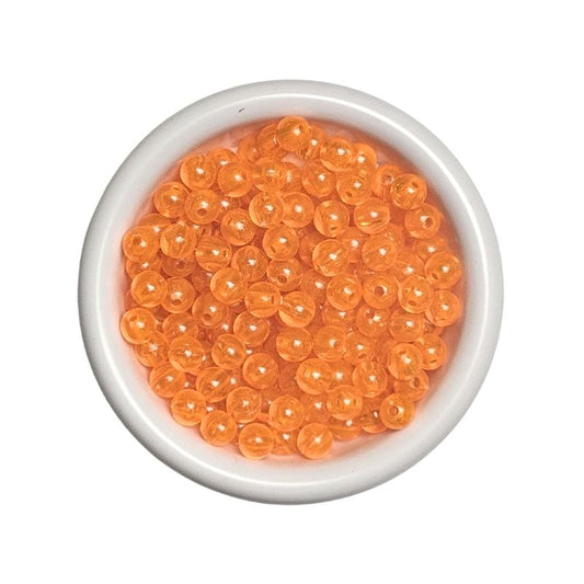 Plastic Round Beads - Transparent Orange