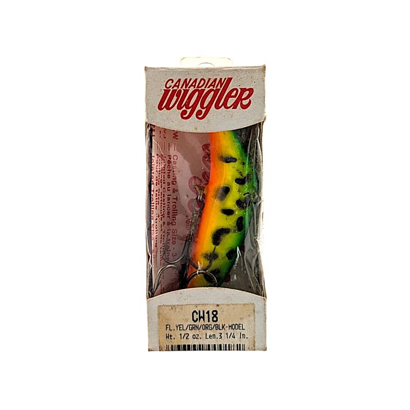 Canadian Wiggler - CW18 - 1/2oz -3 1/4"- FL. YEL/GRN/ORG/BLK - NOS  VDV 114