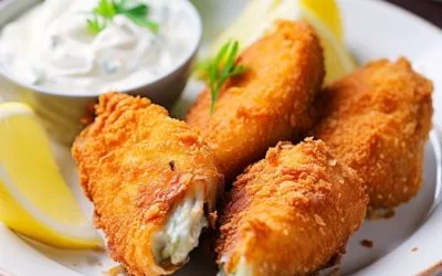 Crispy Baked Brown Bullhead Bites with Tartar Sauce